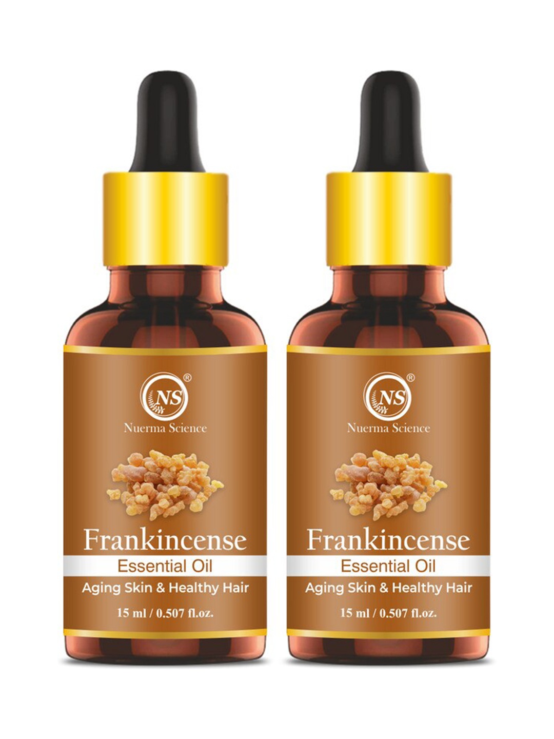 

Nuerma Science Set of 2 Pure Frankincense Essential Oil - 15 ml each, Brown