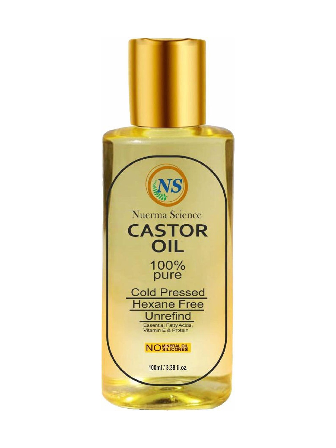 

Nuerma Science 100% Pure Cold Pressed Hexane Free Unrefined Castor Oil - 100ml, Yellow