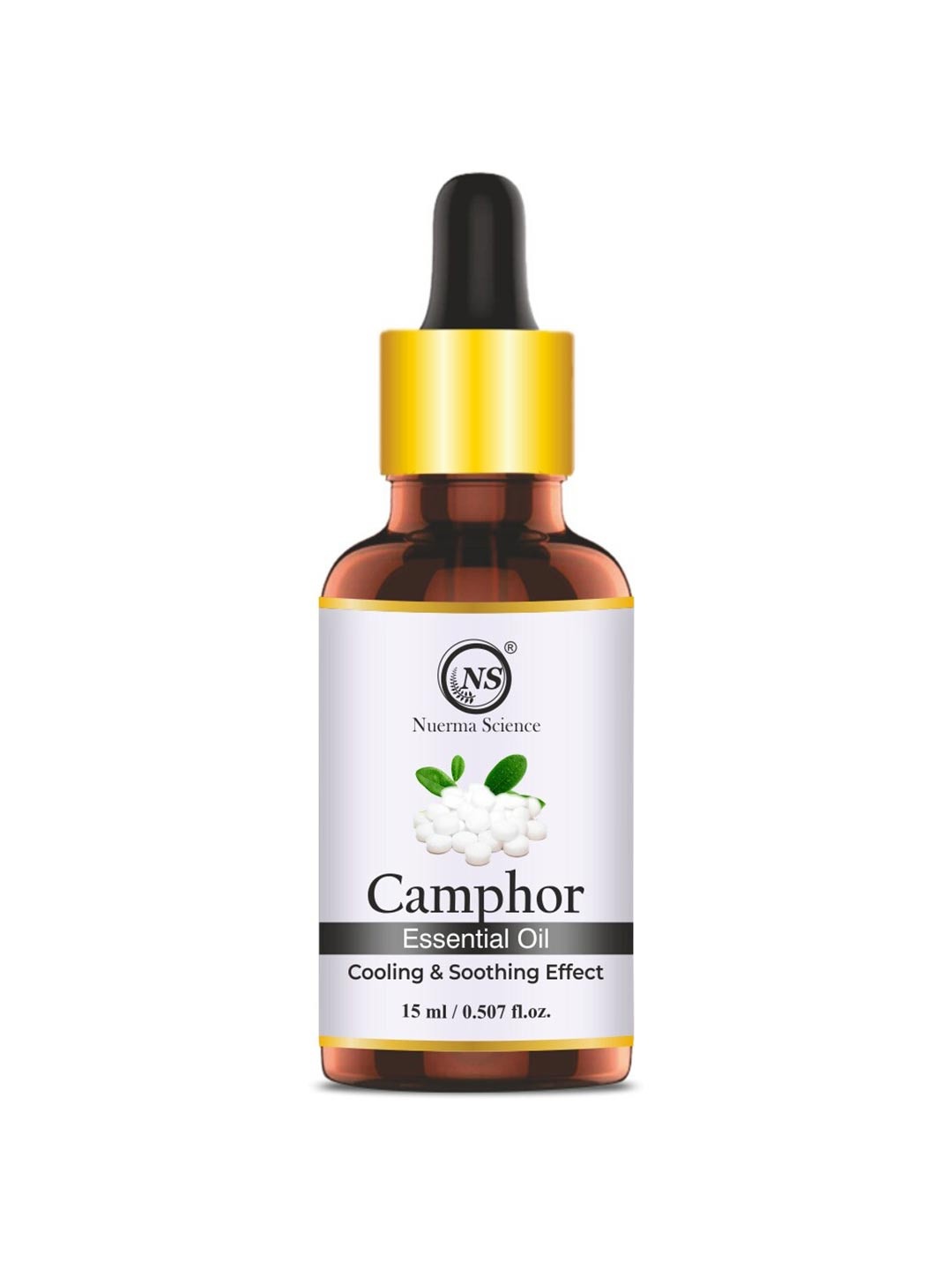 

Nuerma Science Camphor Pure Essential Oil for Cooling & Soothing Effect - 15 ml, White