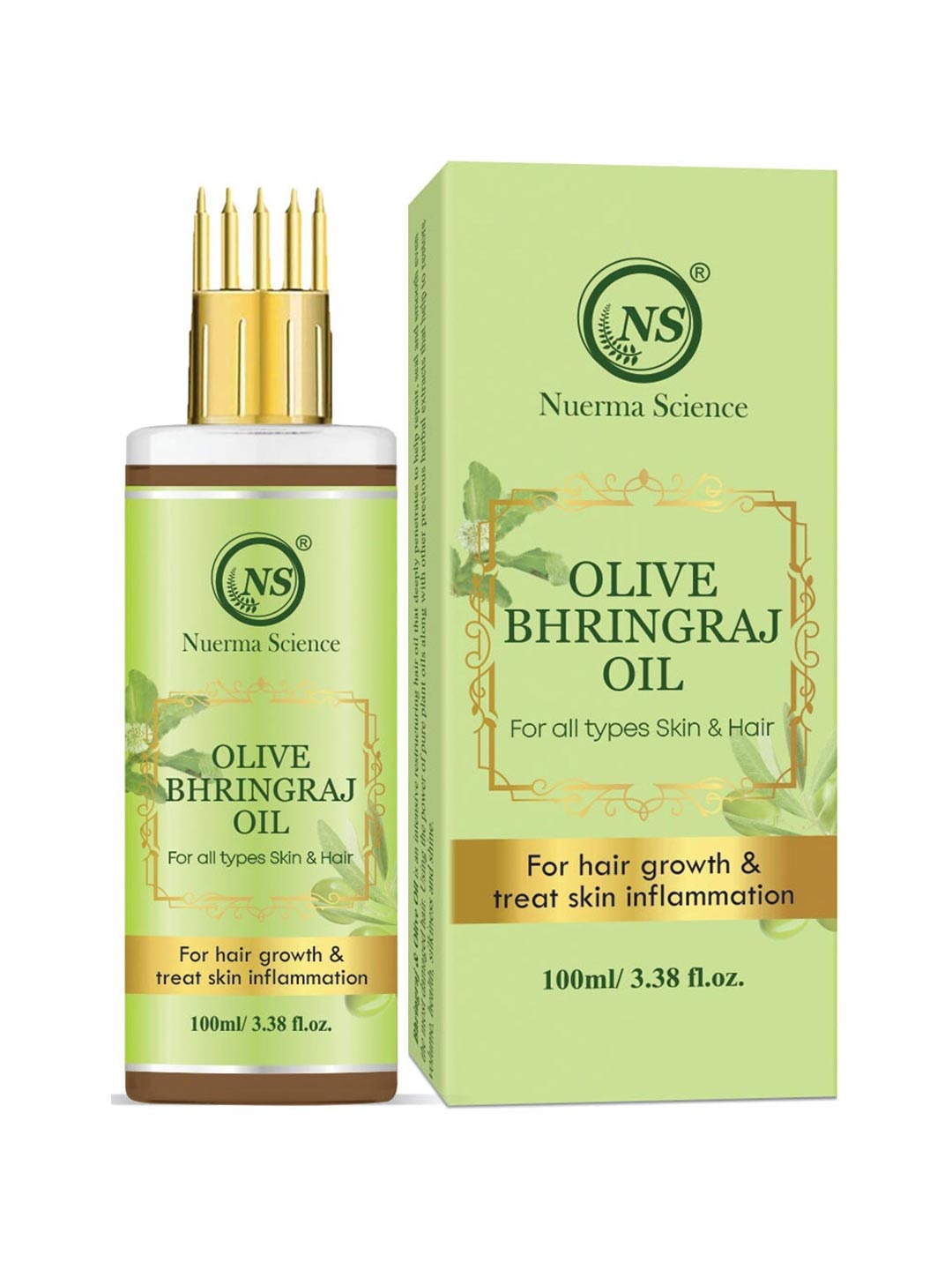 

Nuerma Science Olive Bhringraj Oil For Hair & Skin - 100ml, Green