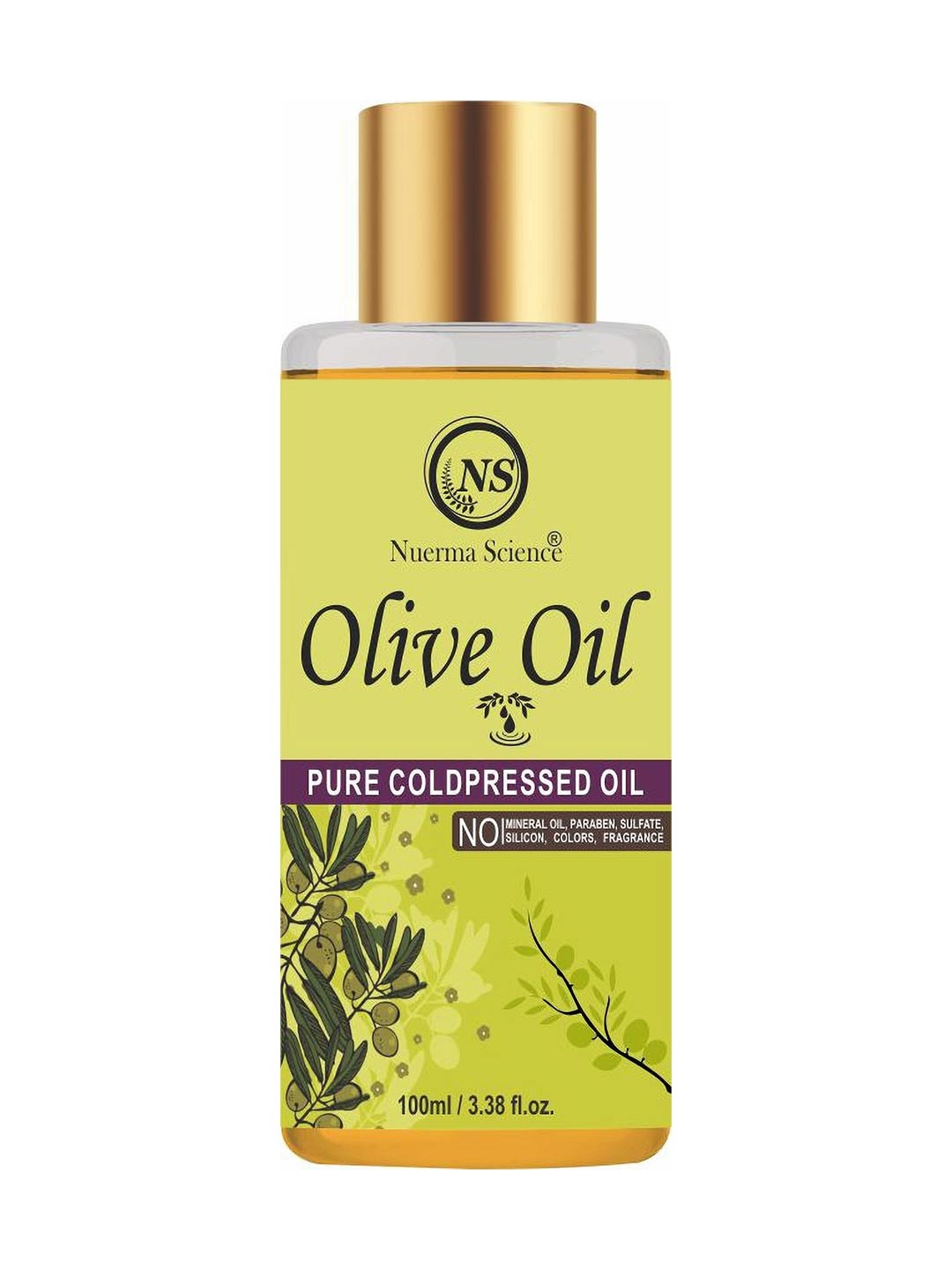 

Nuerma Science Pure Cold Pressed Olive Oil Hair & Skin - 100ml, Yellow
