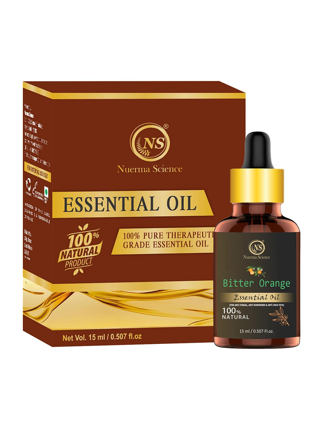

Nuerma Science Bitter Orange Essential Oil - 15ml, Brown