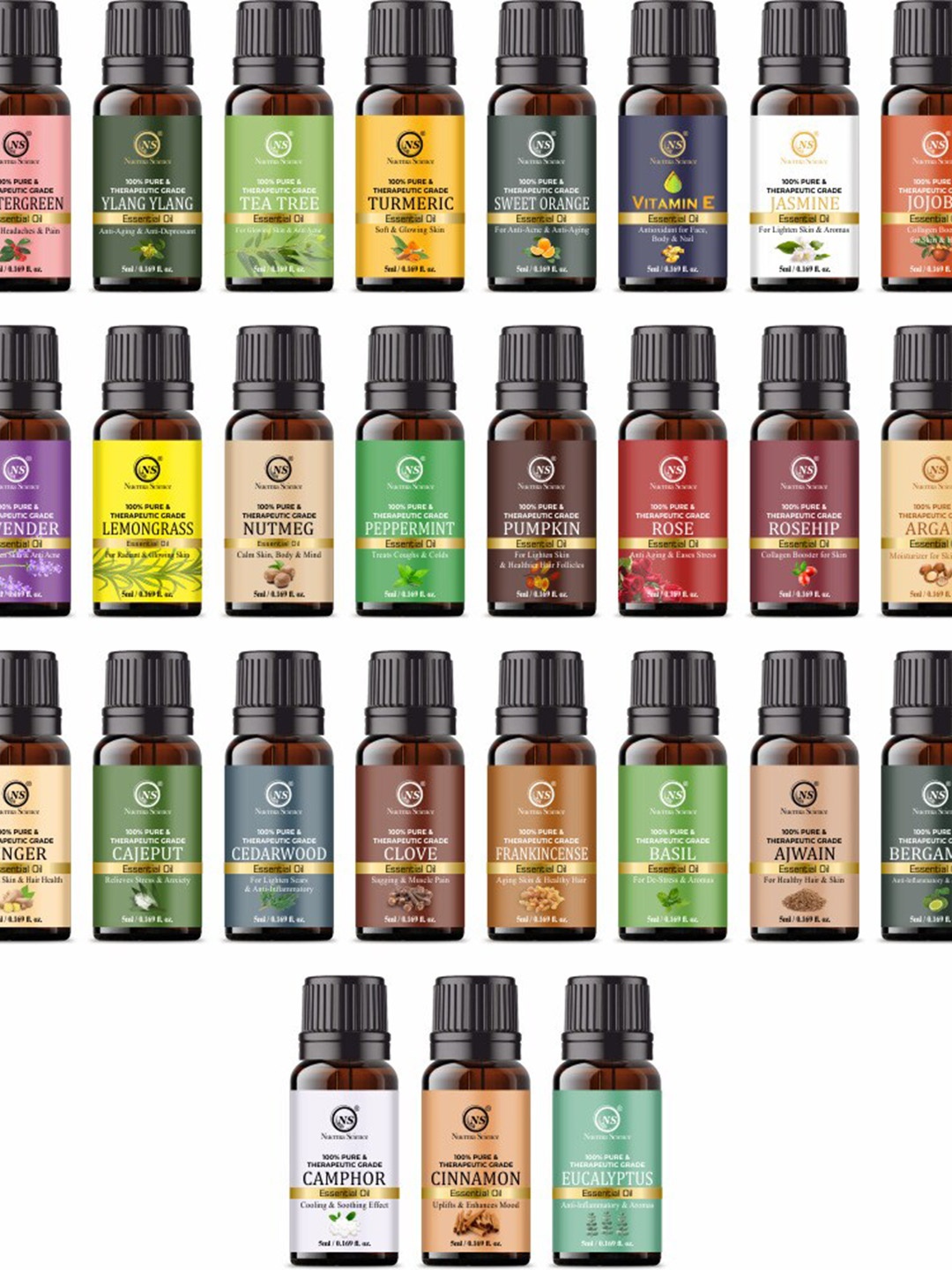 

Nuerma Science 25-Pcs Essential Oil For Skin & Hair - 15ml Each, Na