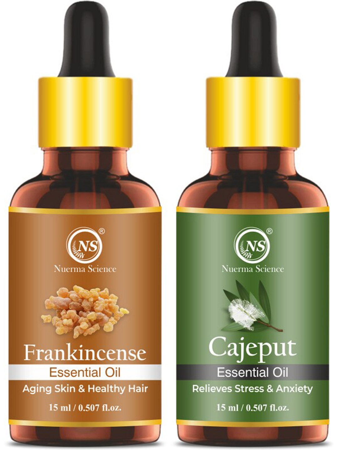 

Nuerma Science 2Pcs Frankincense & Cajeput Essential Oil - 15ml Each, Beige