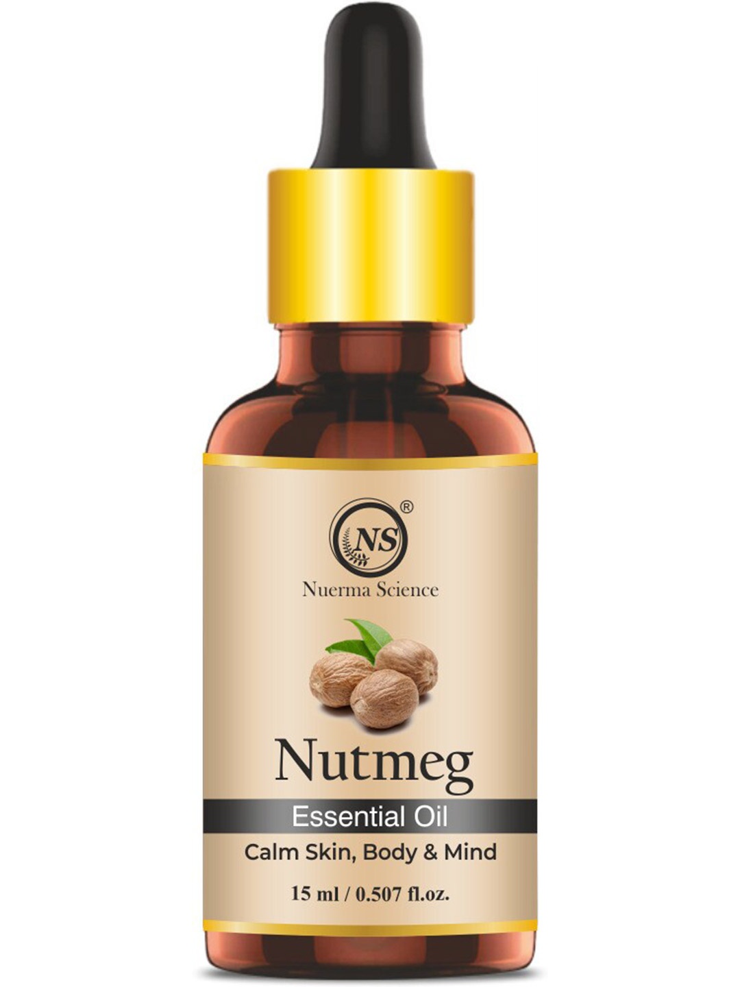 

Nuerma Science Pure Nutmeg Essential Oil For Body Care & Hair Care - 15ml, Beige