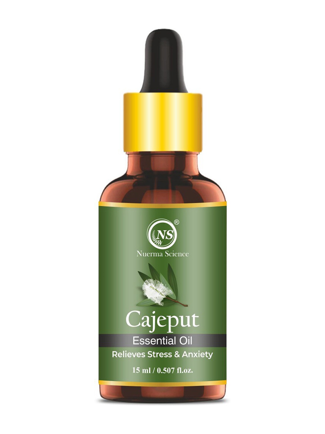 

Nuerma Science Cajeput Essential Oil to Relieves Stress & Anxiety - 15 ml, Green