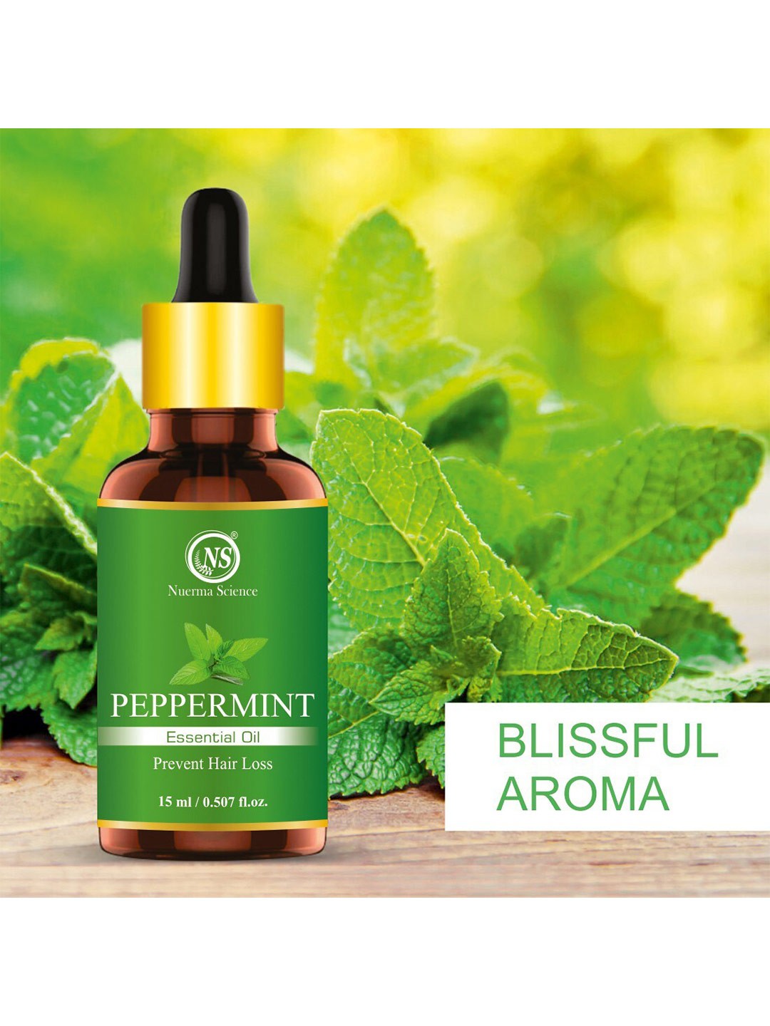 

Nuerma Science Peppermint Essential Oil to Prevent Hair Loss - 15 ml, Green