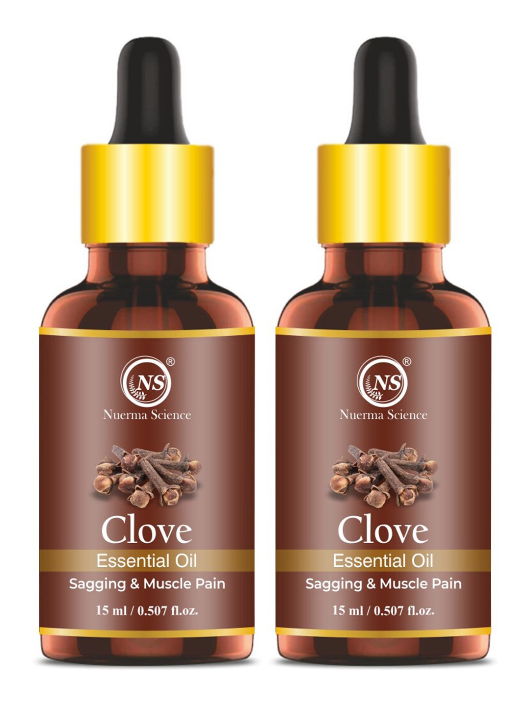 

Nuerma Science Set of 2 Clove Pure & Therapeutic Grade Essential Oil - 15 ml each, Brown