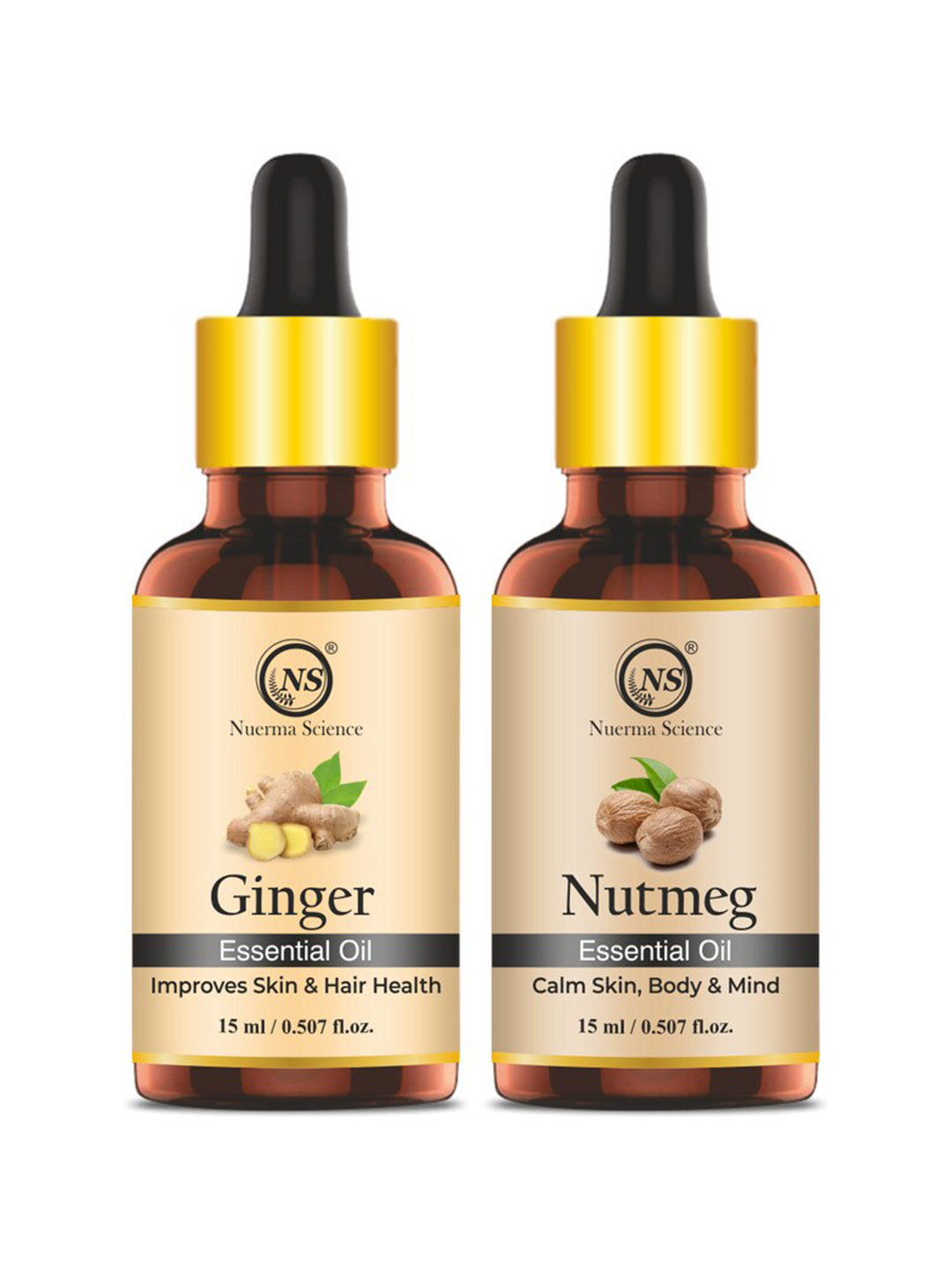 

Nuerma Science 2-Pcs Nutmeg & Ginger Essential Oil - 15ml Each, Na