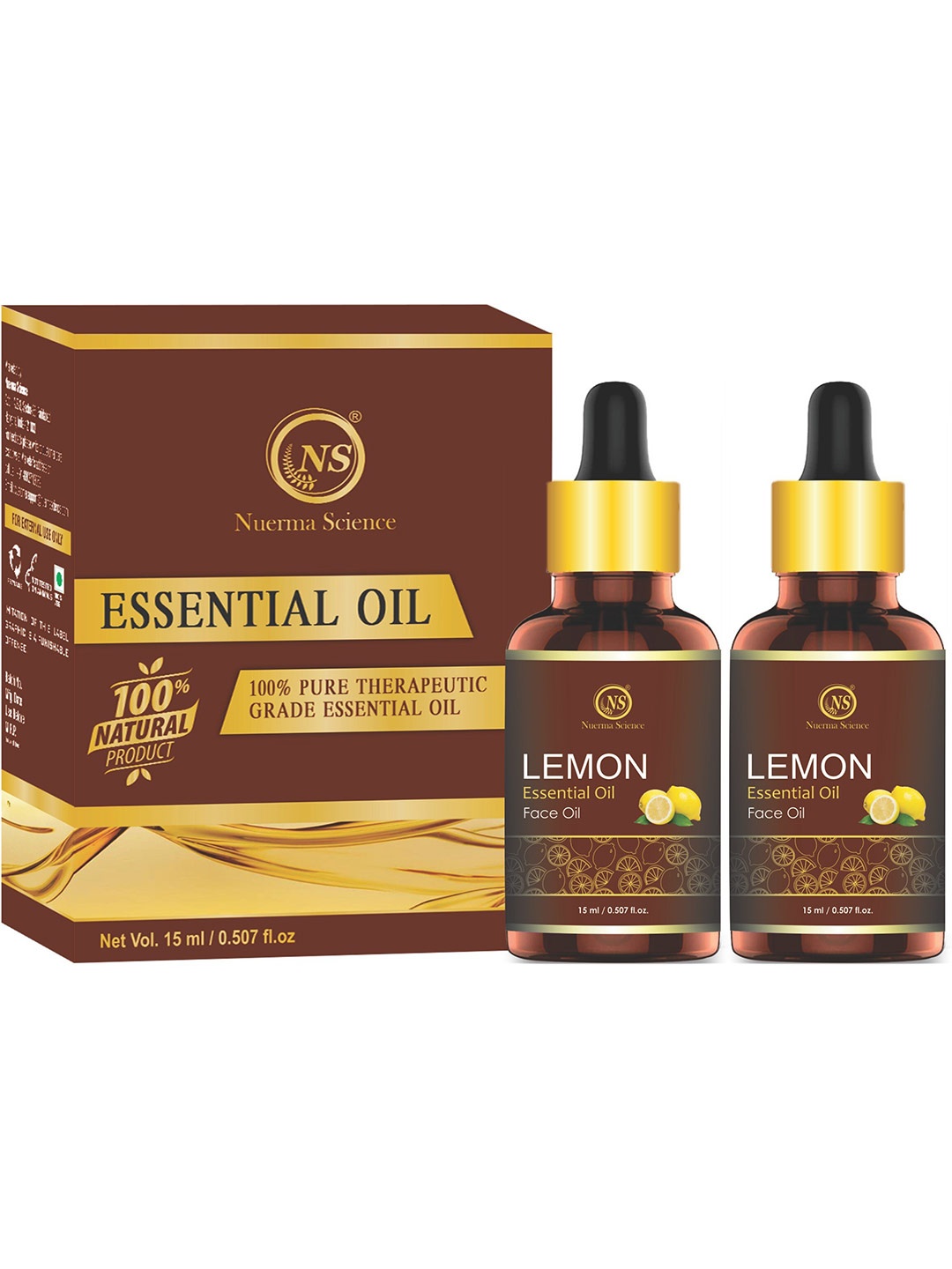 

Nuerma Science 2-Pcs Lemon Essential Oil - 15ml Each, Na