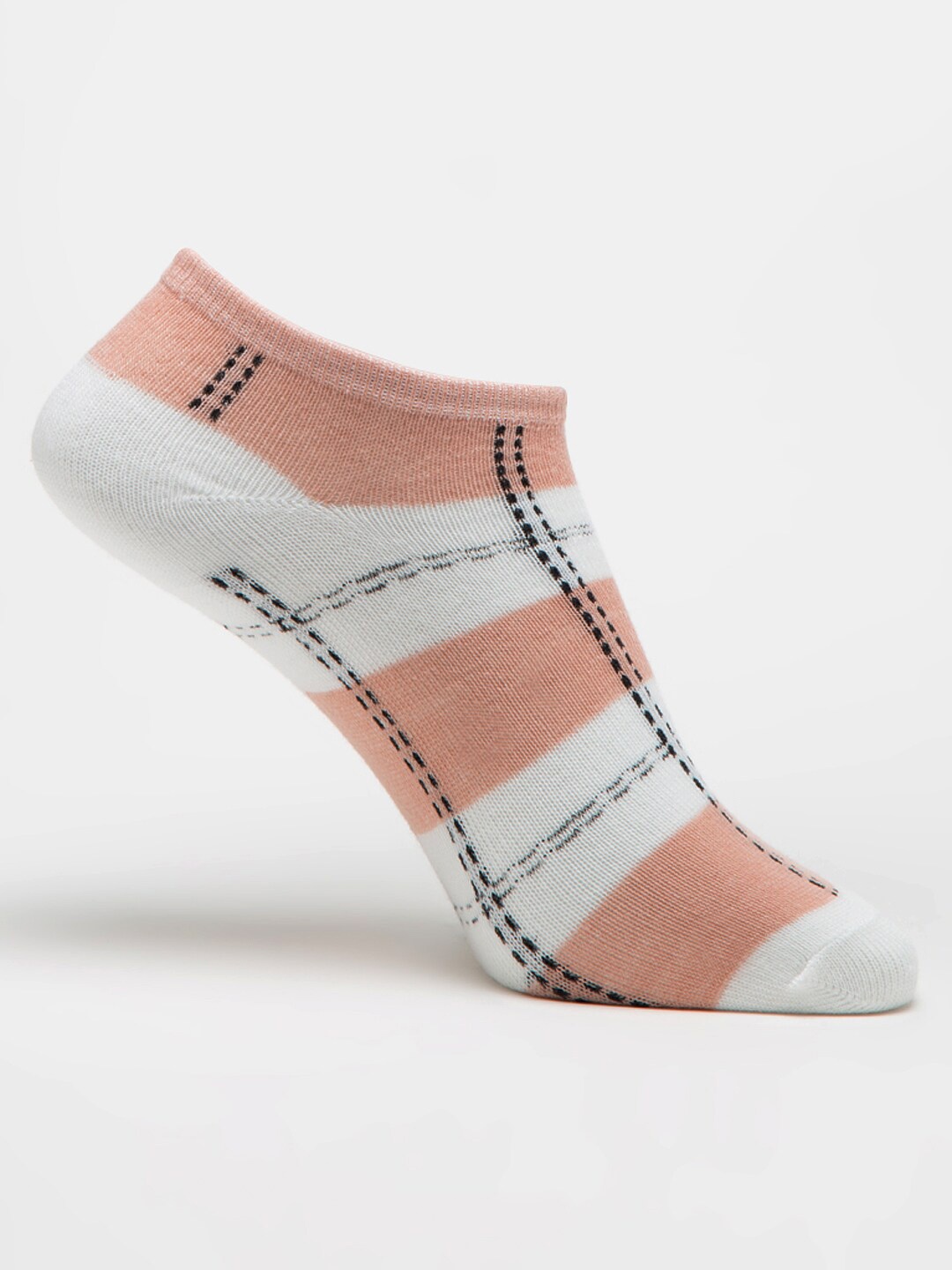 

J Style Women Pack Of 3 Self-Designed Ankle-Length Socks, White