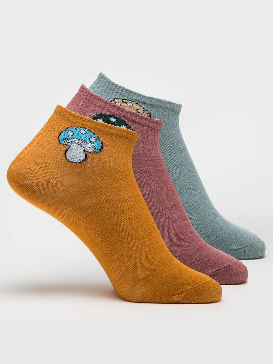 

J Style Women Pack Of 3 Ankle-Length Socks, Rust