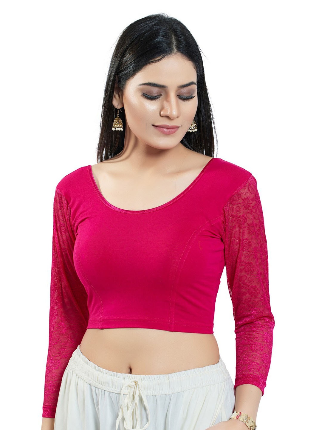 

SALWAR STUDIO Stretchable Saree Blouse, Pink