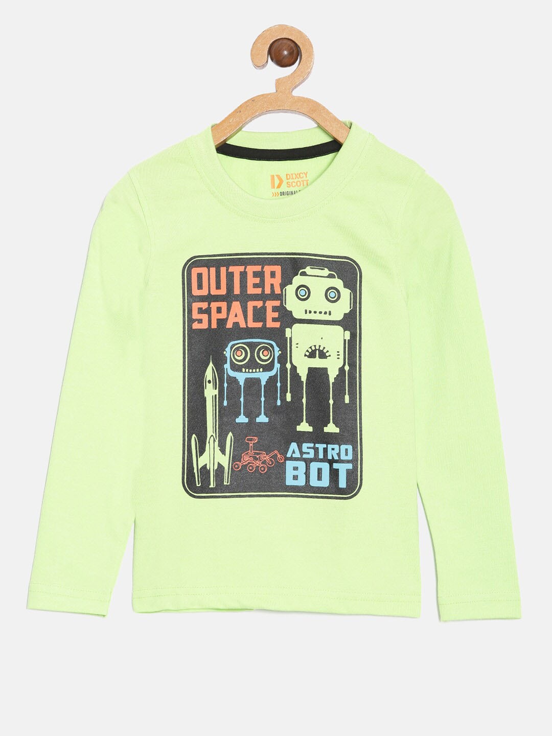 

DIXCY SCOTT Boys Printed Round Neck Regular Fit T-shirt, Green