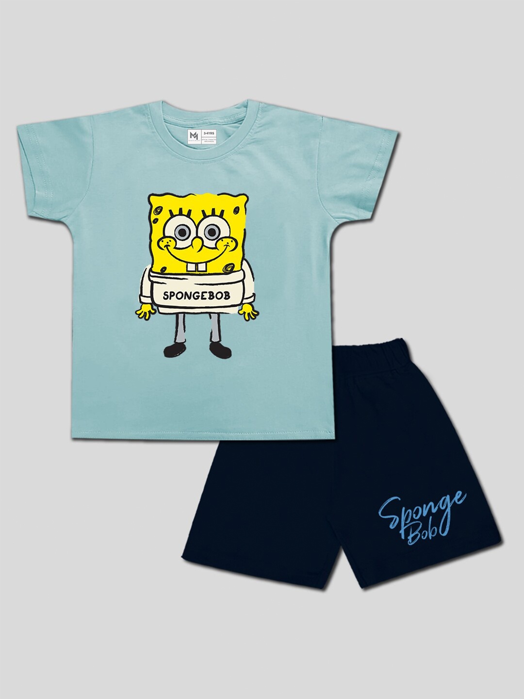 

Minute Mirth Boys Printed Pure Cotton T-Shirt & Shorts, Green