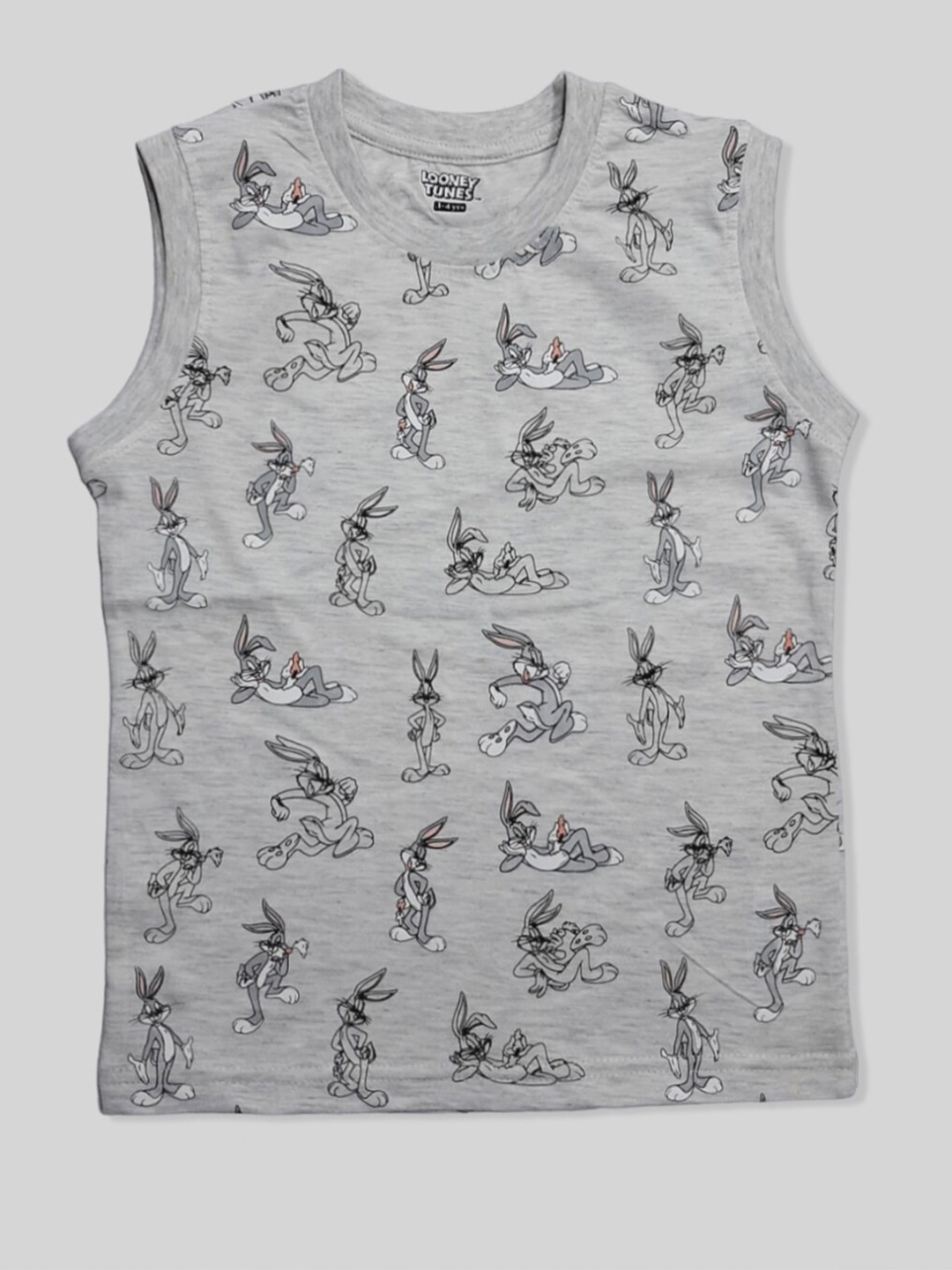 

Minute Mirth Boys Floral Printed Pure Cotton T-shirt, Silver