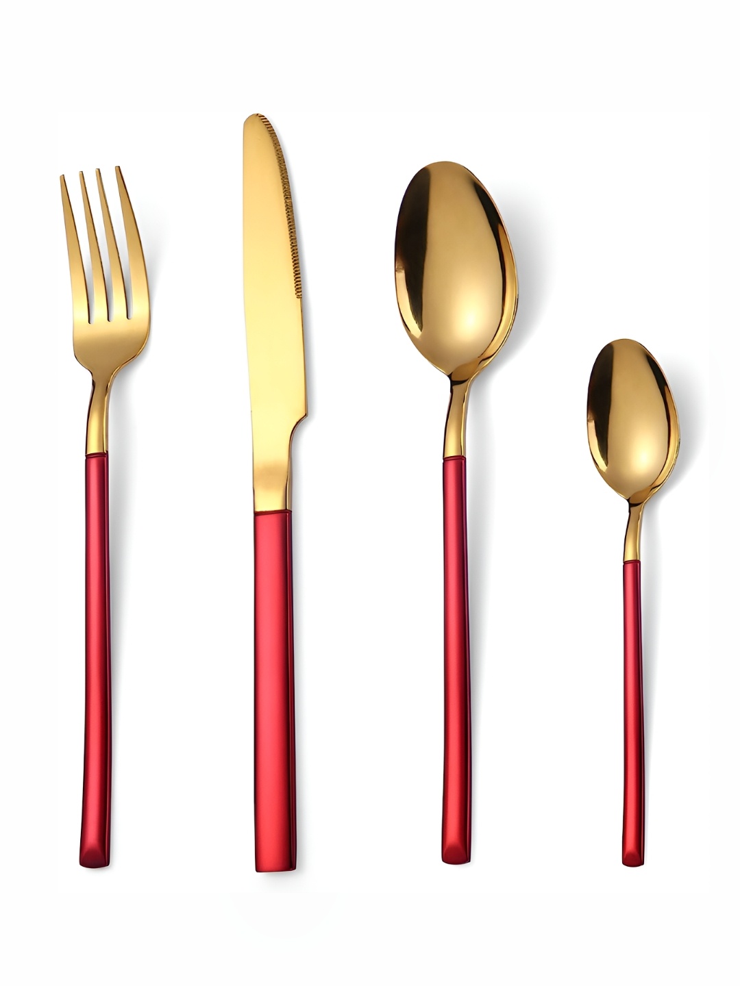 

Wosta Red & Gold Toned 4 Pieces Stainless Steel Mixed Cutlery Set