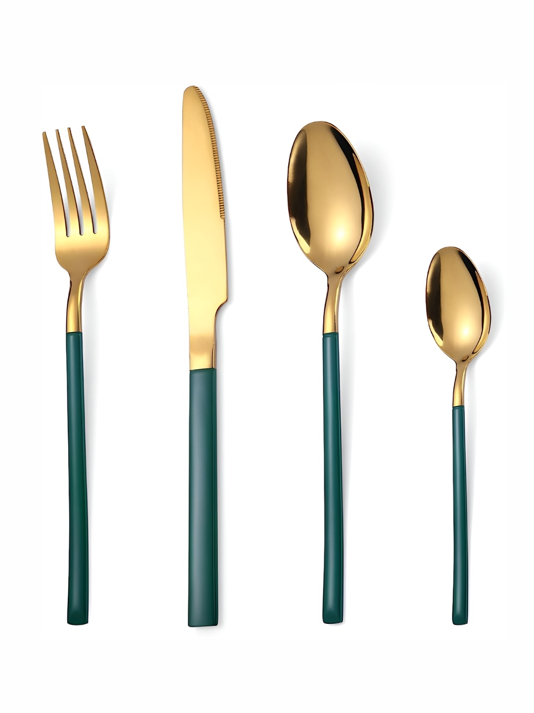 

Wosta Green & Gold Toned 4 Pieces Stainless Steel Mixed Cutlery Set