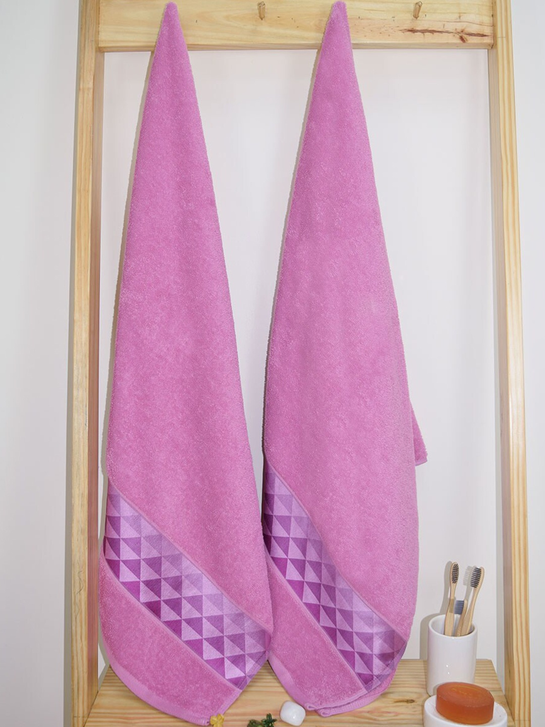 

Aura Art Gallary Purple 2 Pieces Cotton 380 GSM Bath Towels