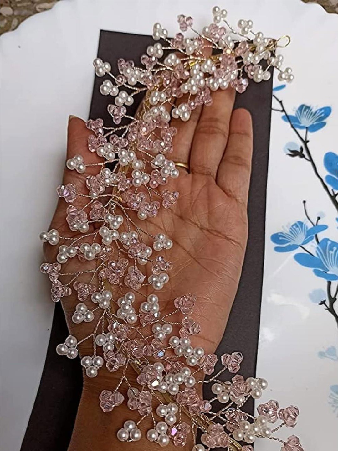 

DN Creation Women Pink Embellished Tiara