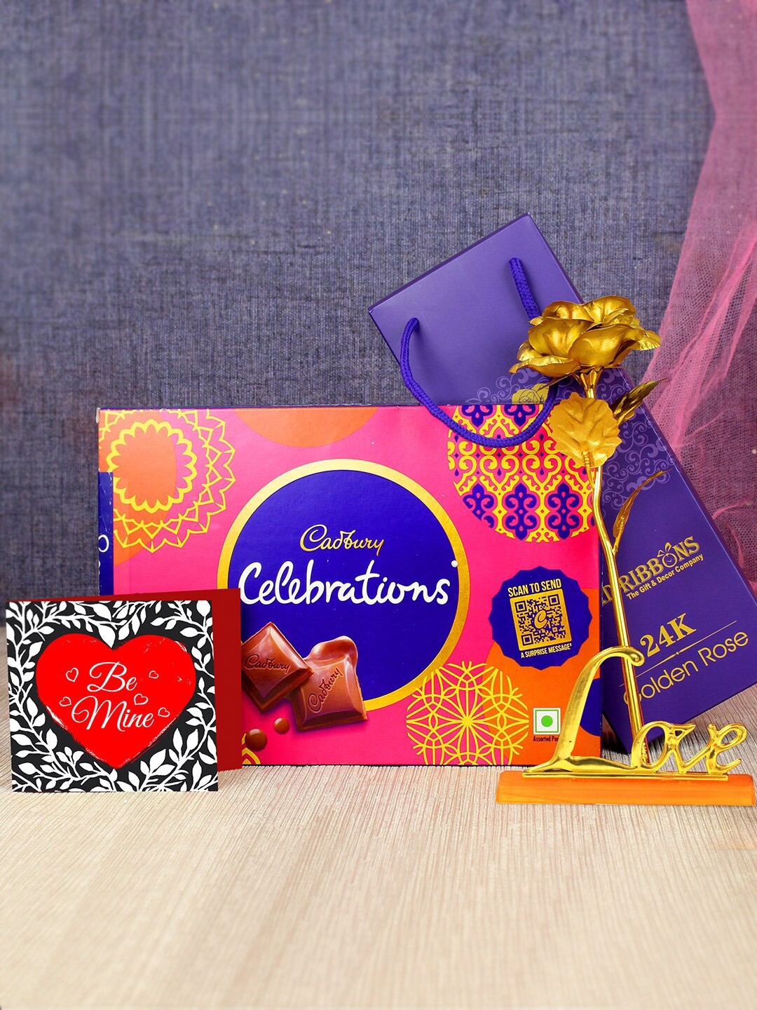 

TIED RIBBONS Gift for Husband Wife Girlfriend Boyfriend Chocolates Combo, Pink