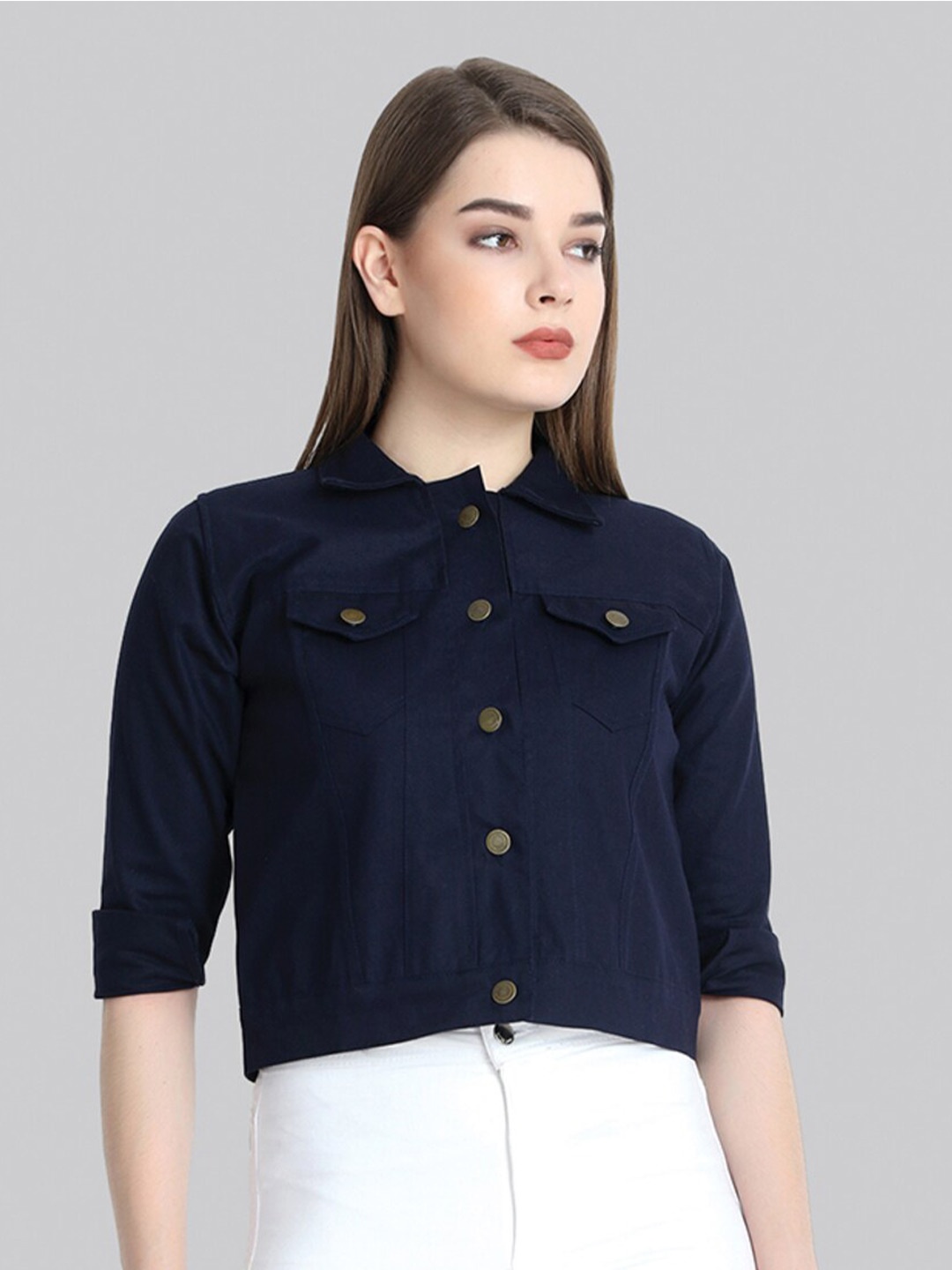 

BUY NEW TREND Spread Collar Lightweight Tailored Jacket, Navy blue