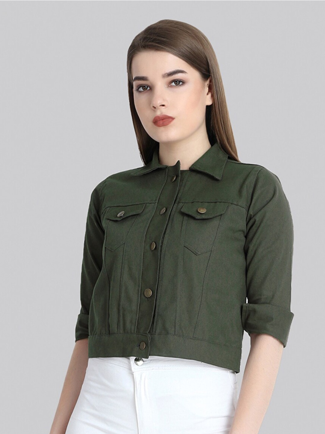

BUY NEW TREND Spread Collar Lightweight Tailored Jacket, Green