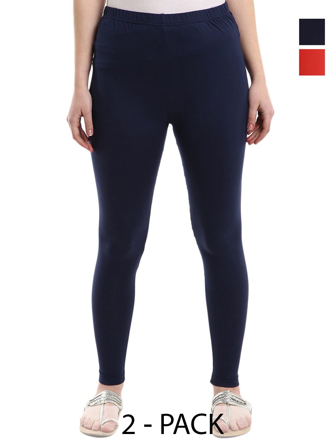 

V-Mart Pack Of 2 Ankle-Length Leggings, Navy blue