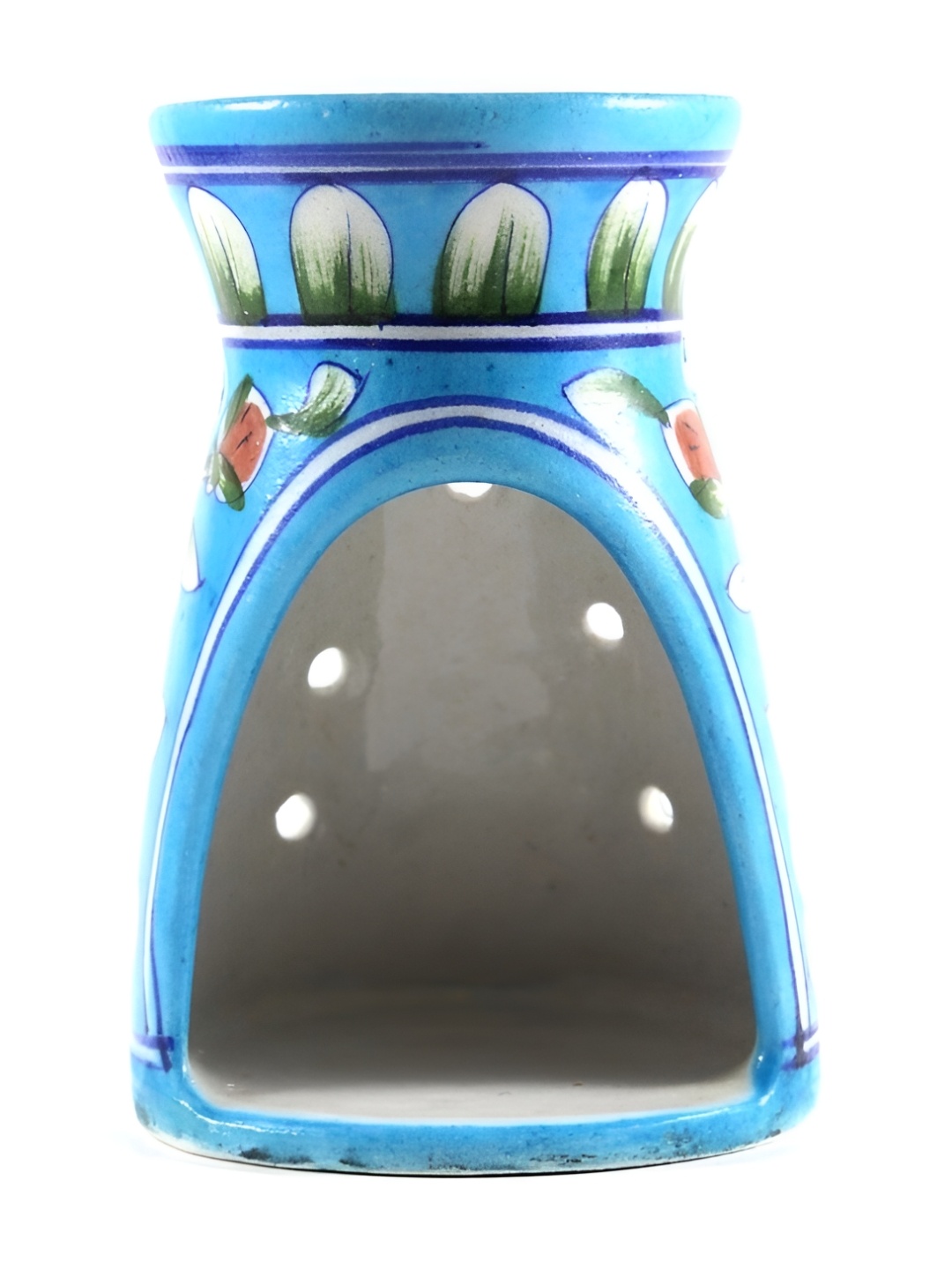 

INDIA MEETS INDIA Blue & Green Printed Ceramic Candle Holder