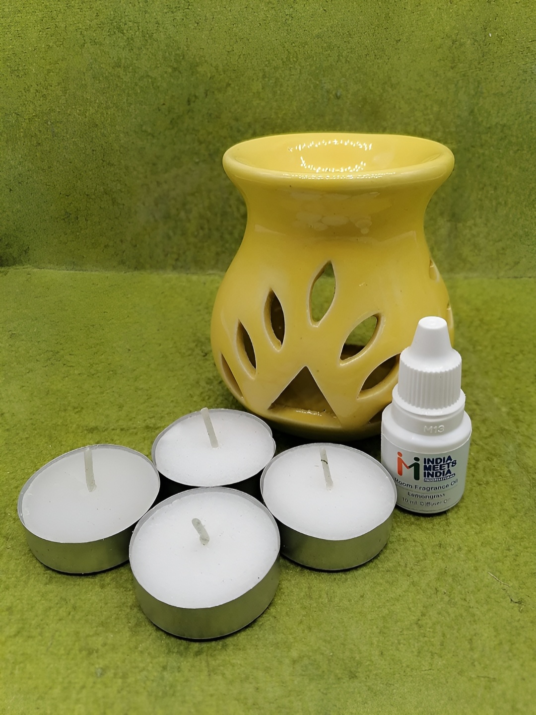 

INDIA MEETS INDIA Yellow 6 Pieces Textured Home Fragrance Set