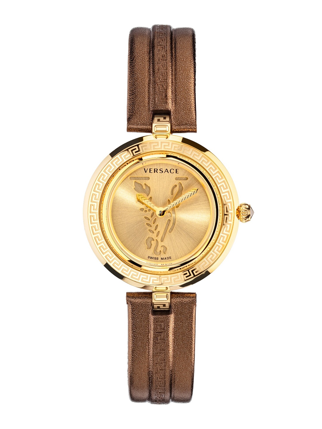 

Versace Women Leather Straps Analogue Watch VEZ400221, Brown