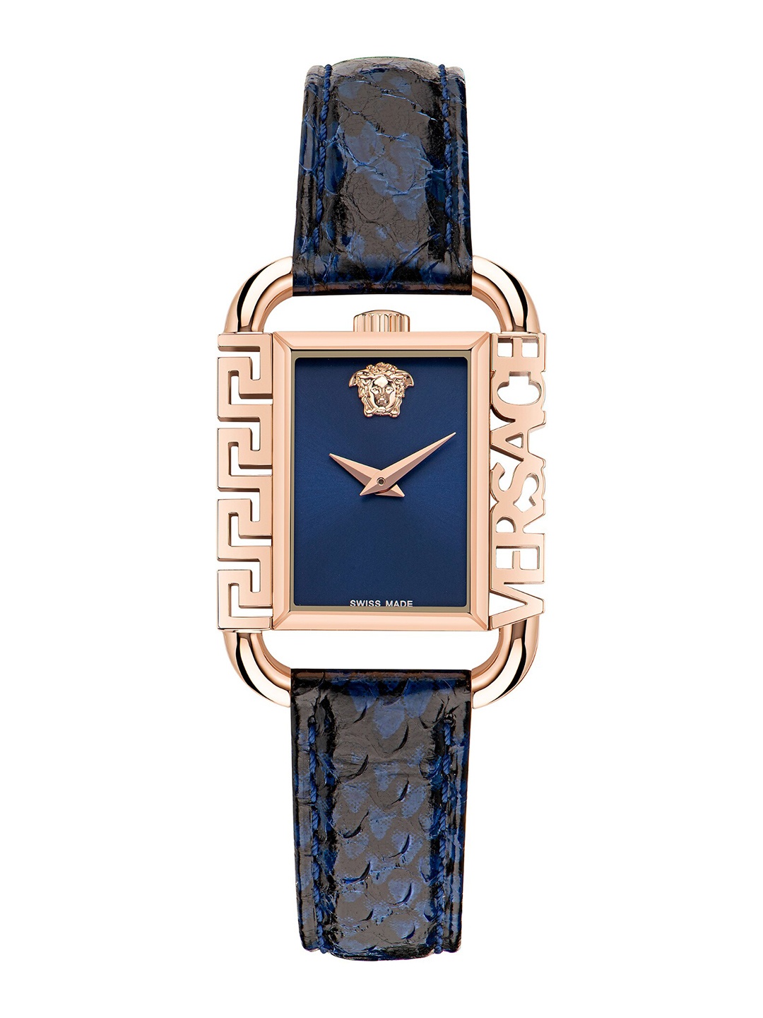 

Versace Unisex Embellished Dial & Blue Leather Straps Analogue Watch VE3B00322