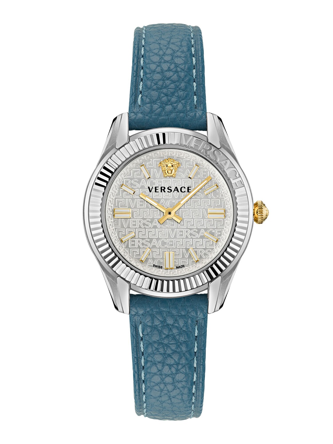 

Versace Women Leather Straps Analogue Watch VE6C00123, Blue