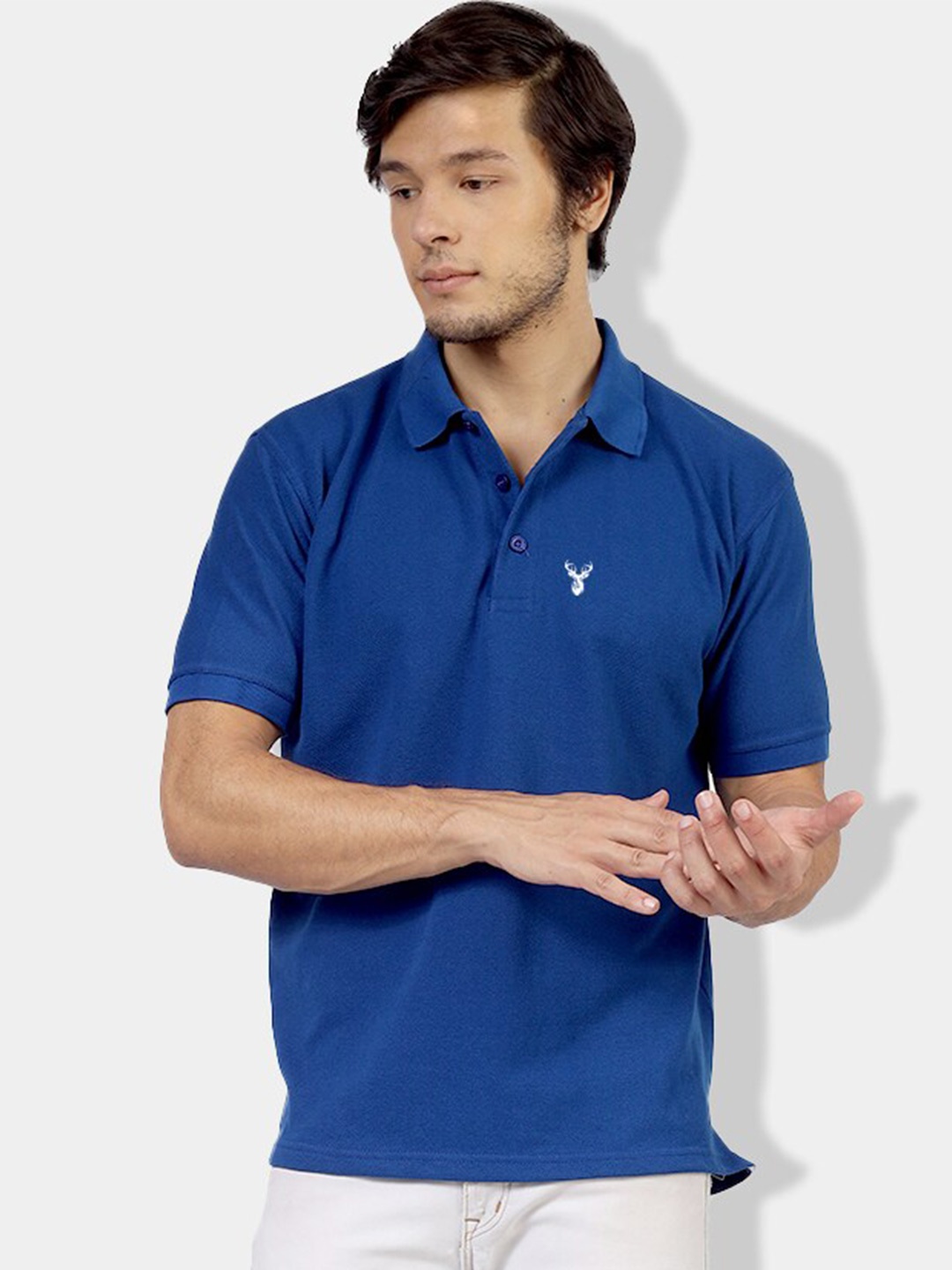 

Greylongg Cotton Polo Collar T-shirt, Blue