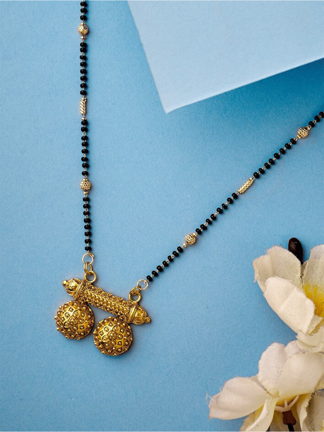 

ATIBELLE Gold-Plated Beaded Vatti Mangalsutra