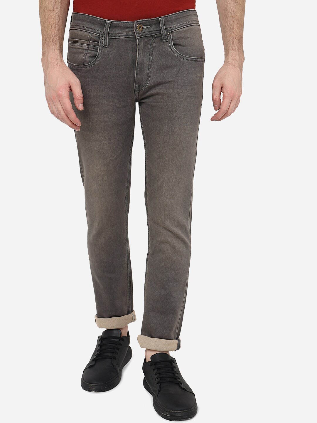 

Greenfibre Men Slim Fit Clean Look Stretchable Jeans, Grey