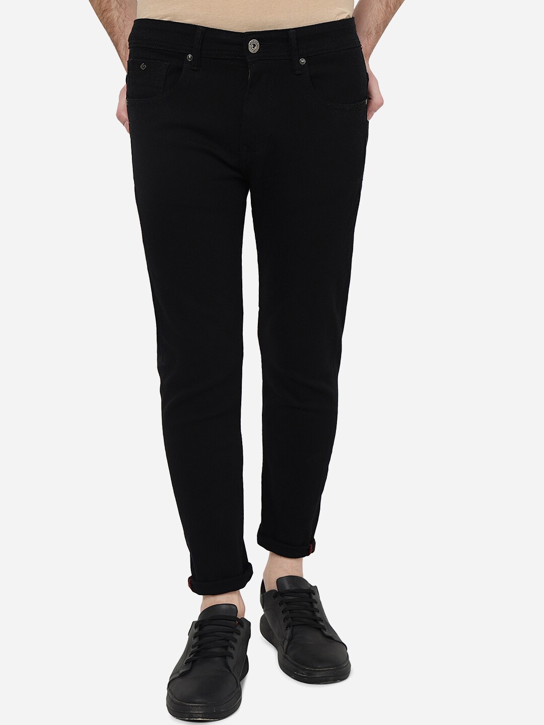 

Greenfibre Men Slim Fit Clean Look Stretchable Jeans, Black
