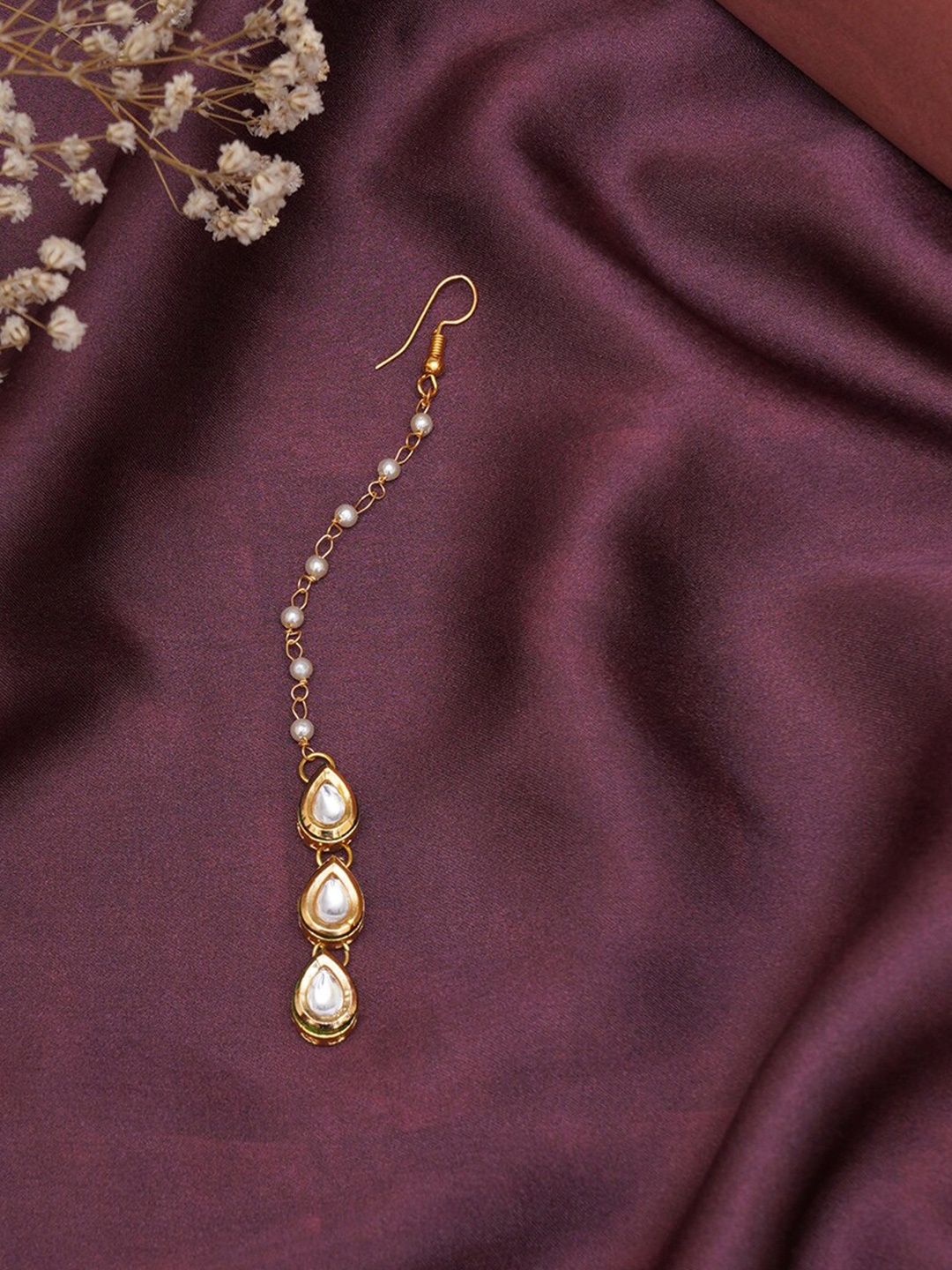 

Ruby Raang Girls Gold-Plated Kundan Studded Maangtikka