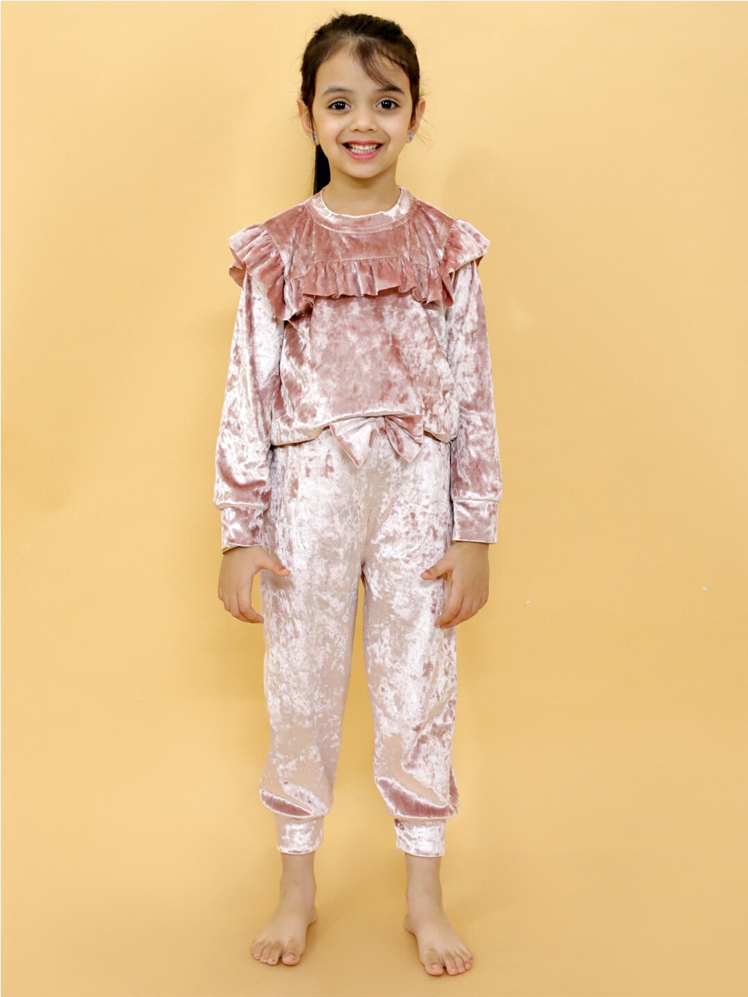 

Stuffie Land Girls Peach-Coloured Night suit