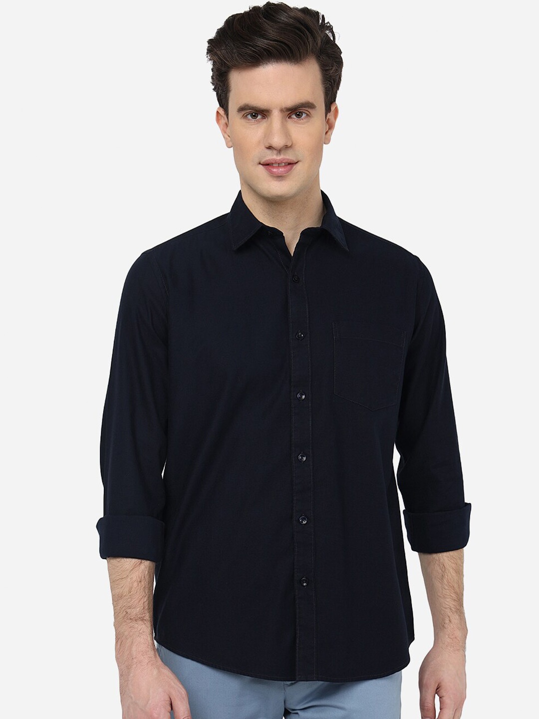 

Greenfibre Opaque Cotton Casual Shirt, Blue