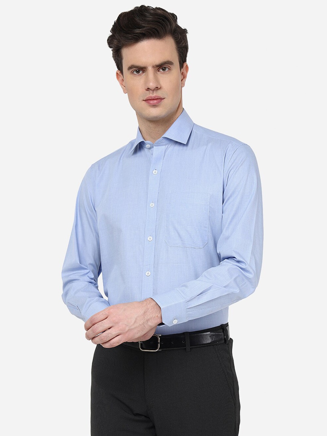 

JADE BLUE Spread Collar Long Sleeve Opaque Regular Fit Formal Shirt