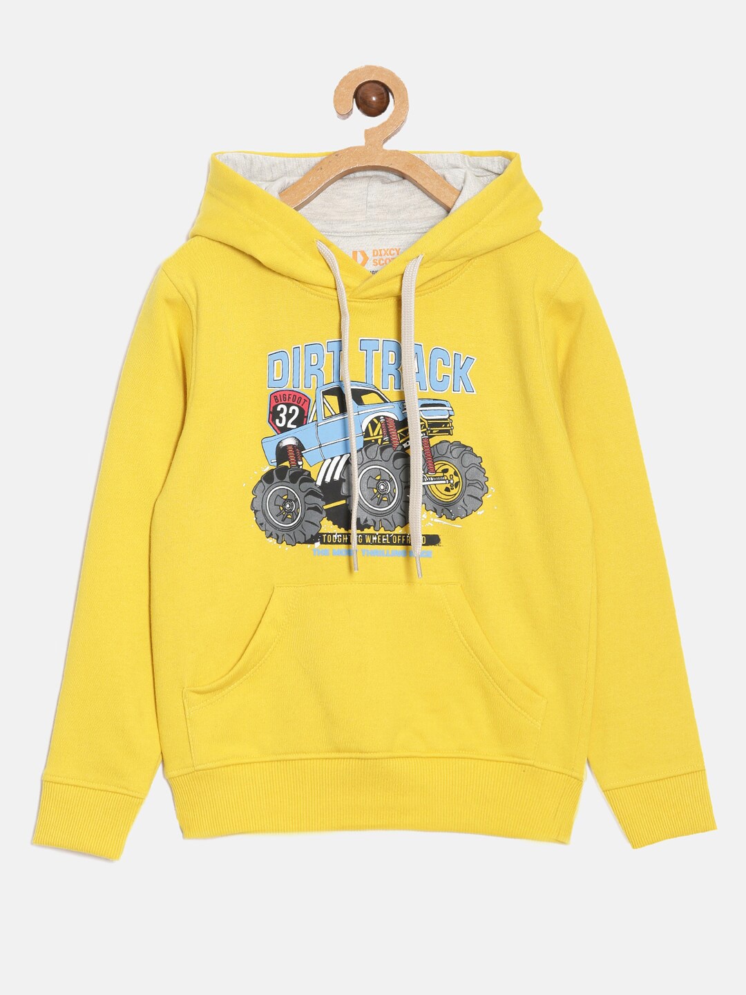 

DIXCY SCOTT Boys Graphic Printed Hooded Front-Open Sweatshirt, Yellow
