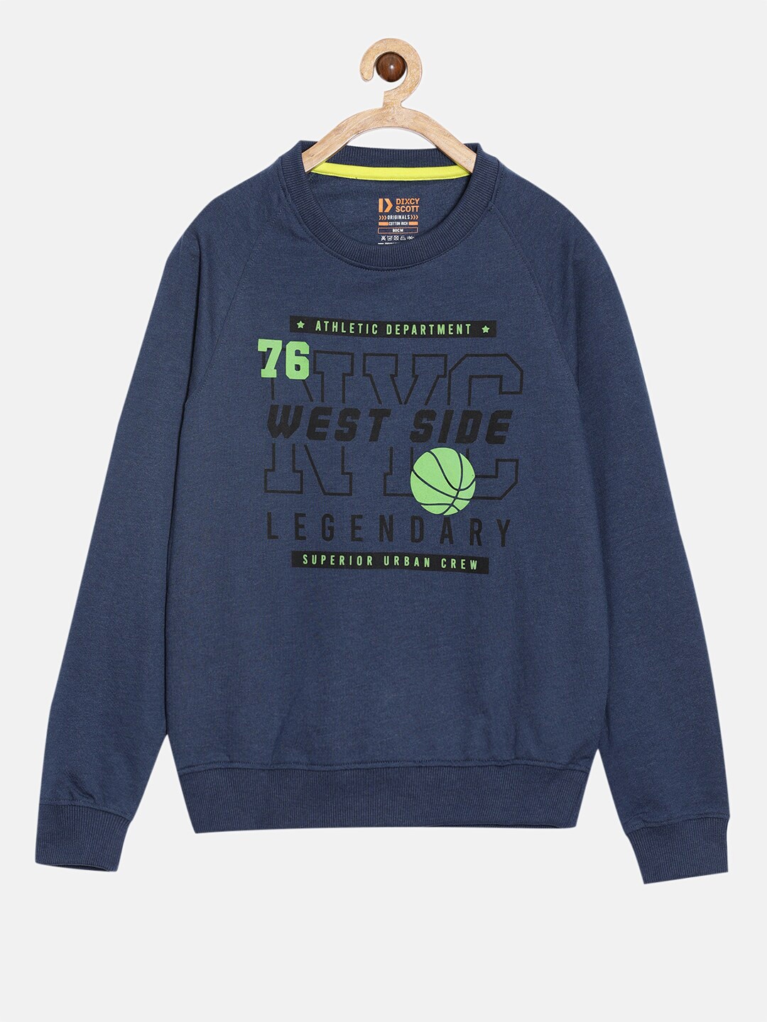 

DIXCY SCOTT Boys Typography Printed Cotton Sweatshirt, Blue