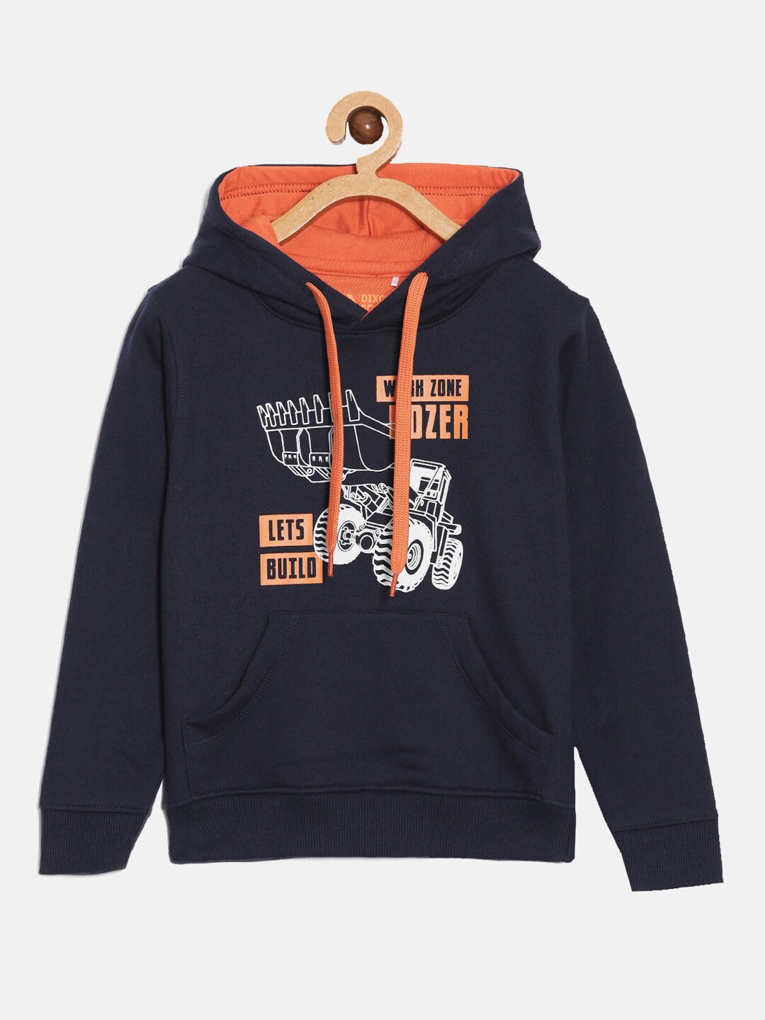 

DIXCY SCOTT Boys Blue Printed Hooded Sweatshirt
