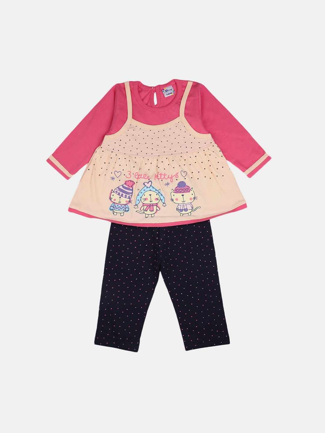 

V-Mart Kids Pack Of 2 Printed Pure Cotton Clothing Set, Blue
