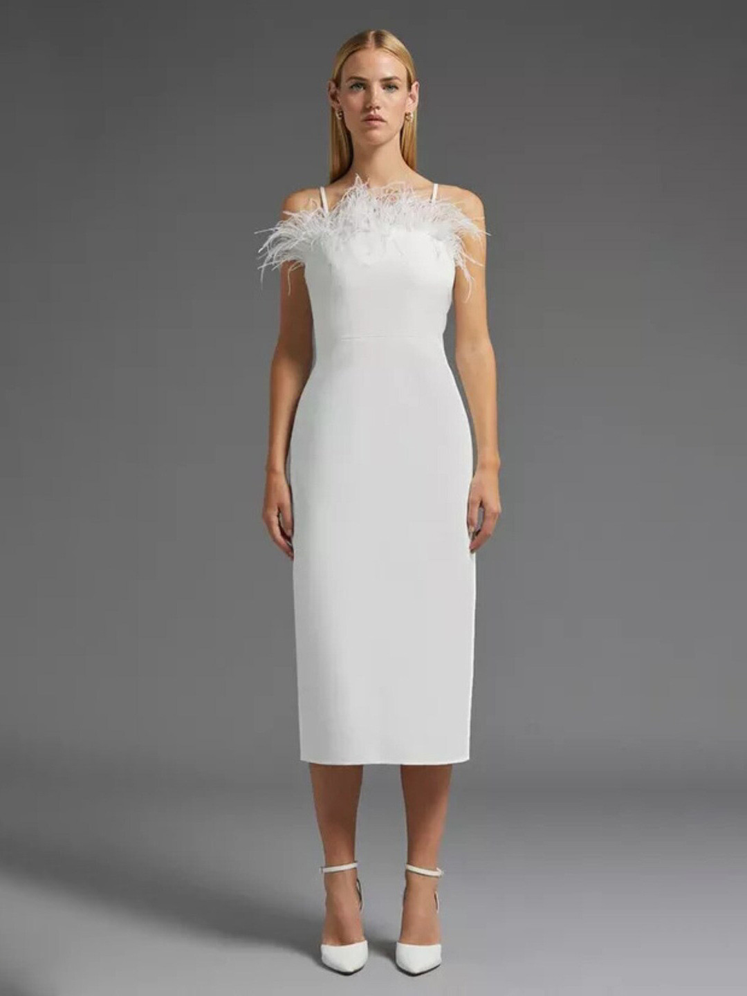 

DressBerry Womens Shoulder Straps Bodycon Dress, White