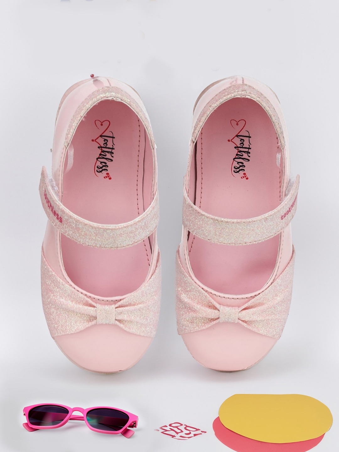 

toothless Girls Round Toe Ballerinas, Pink