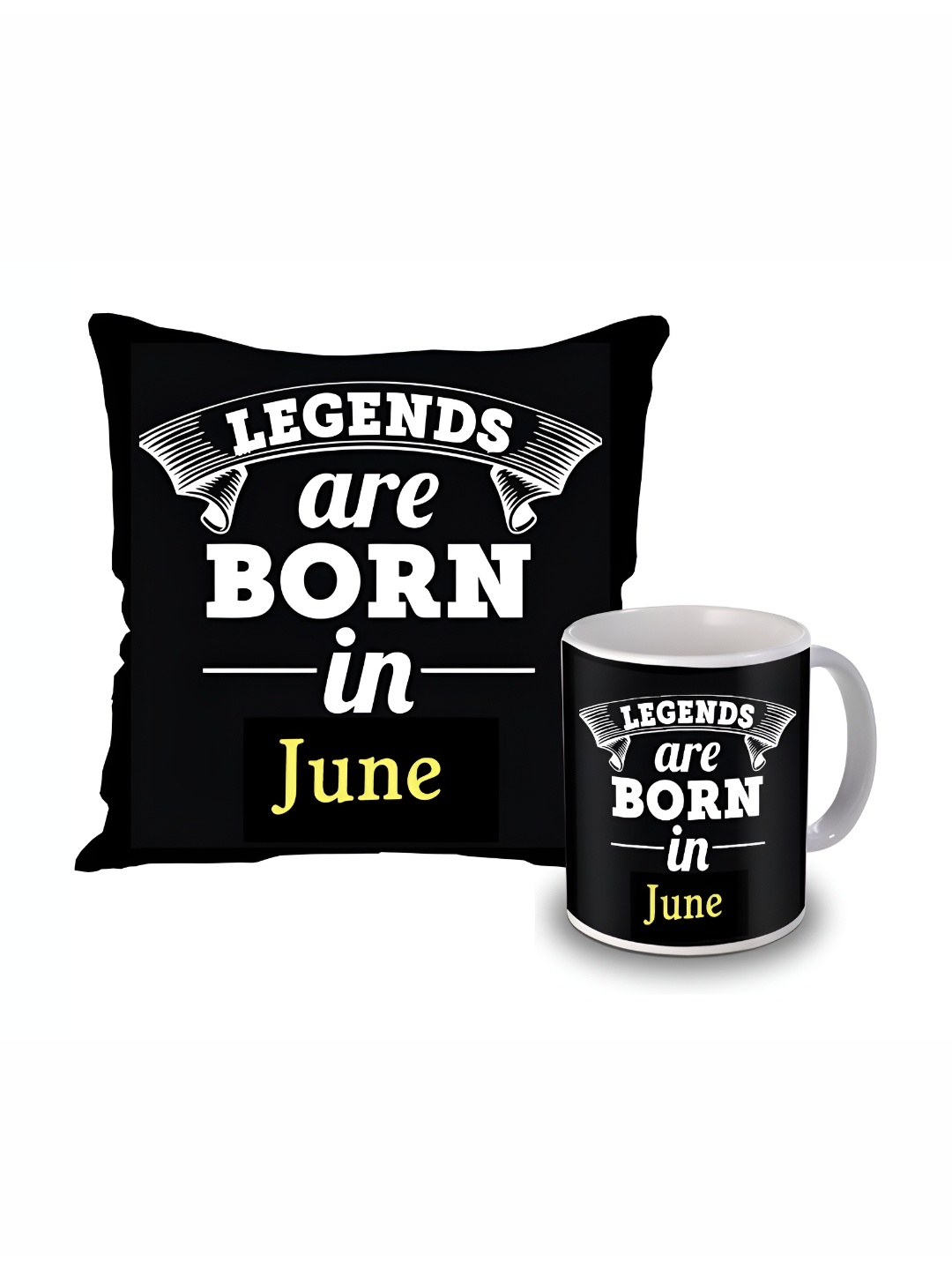 

ME & YOU Black & White Printed Cushion & Coffee Mug Gift Set