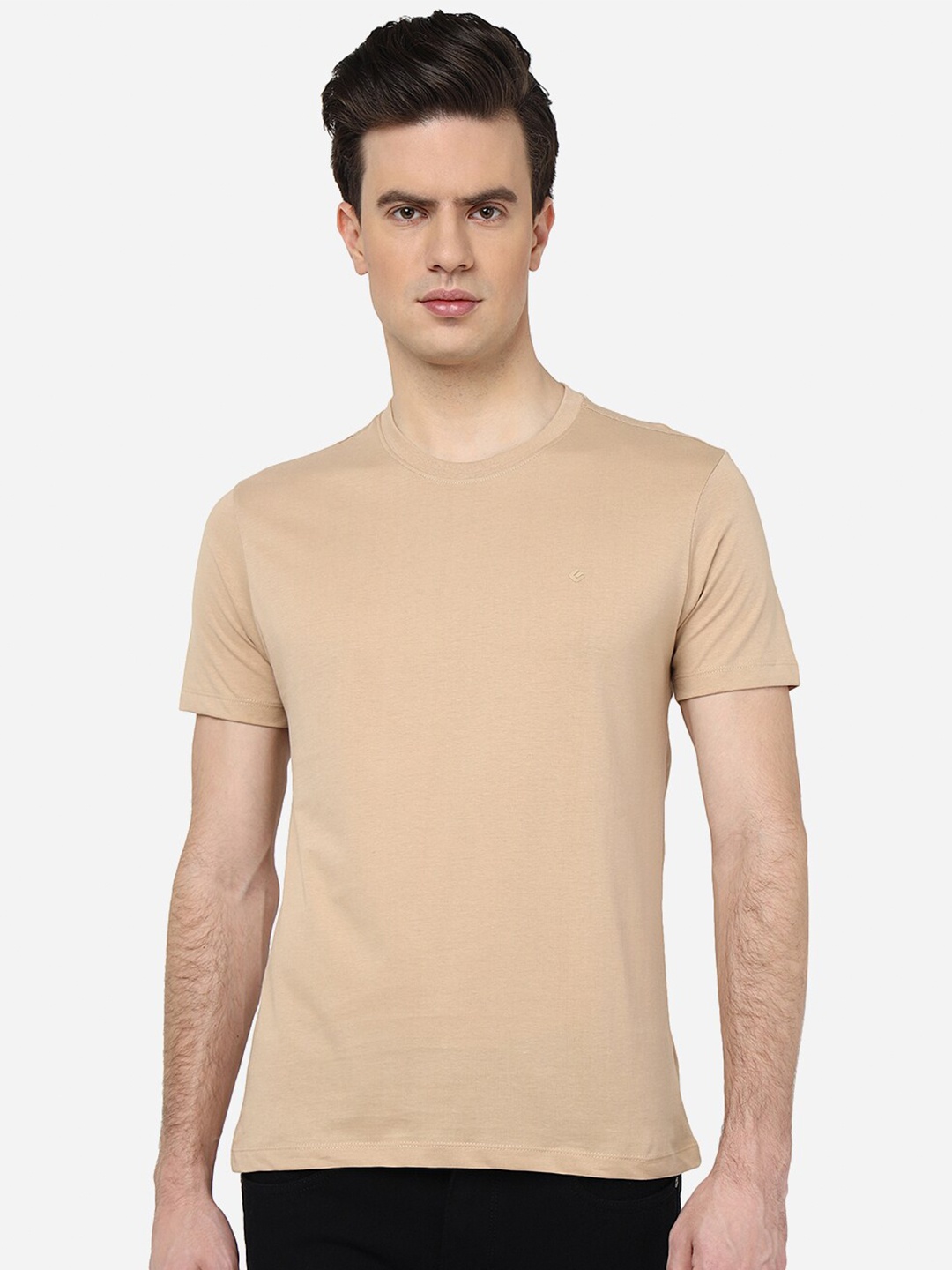 

Greenfibre Pure Cotton Round Neck Slim Fit Half Sleeves T-shirt, Beige