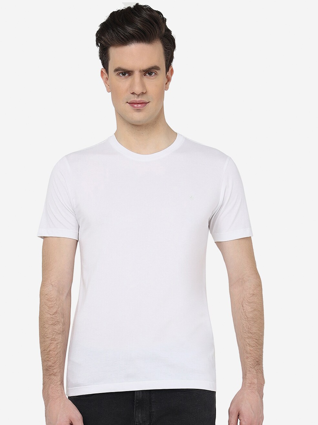 

Greenfibre Pure Cotton Half Sleeve Round Neck Slim Fit T-shirt, White